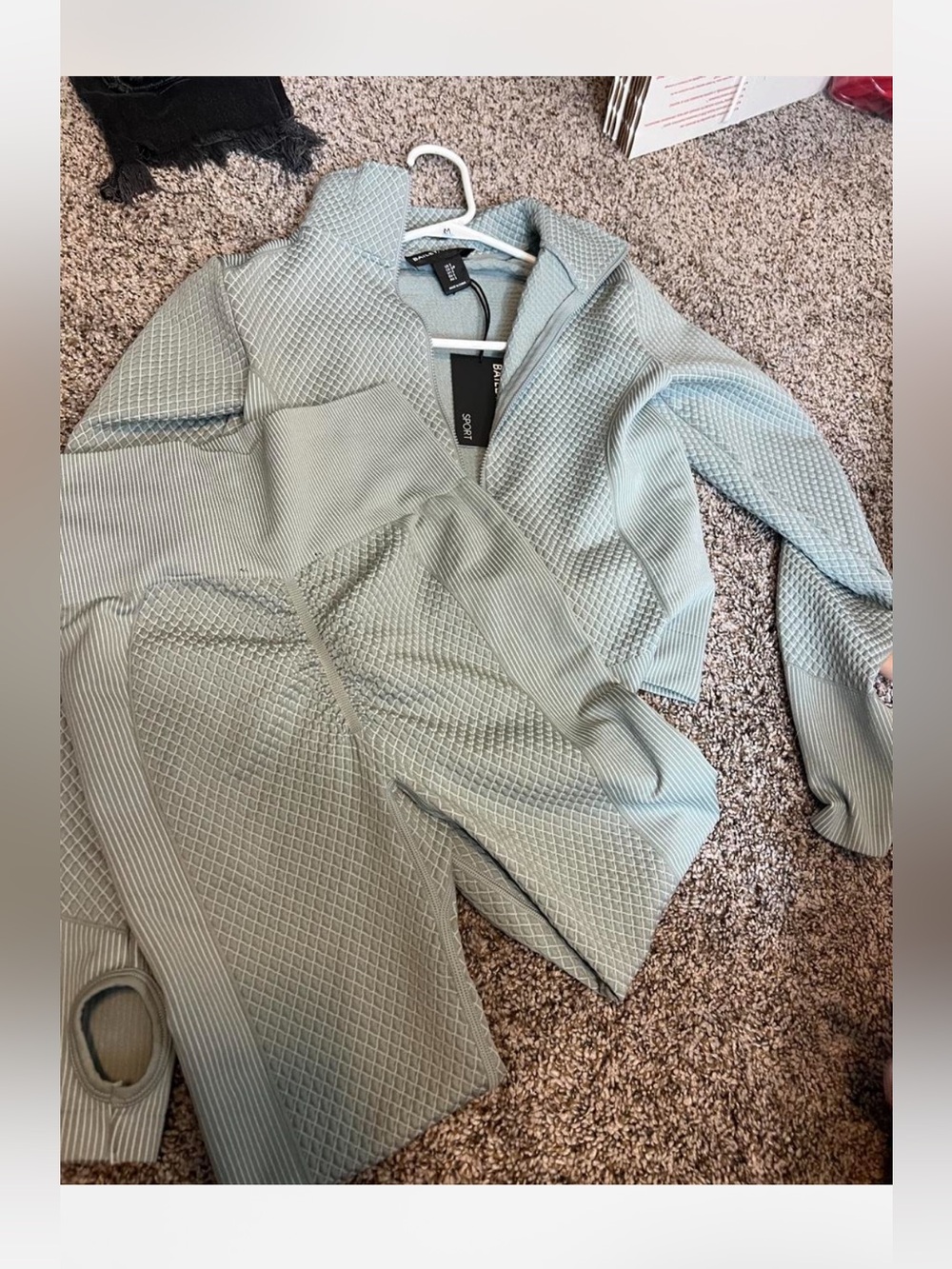 Textured Two-Piece Active Set in Light Sage